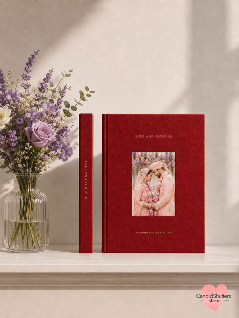 Custom Photo Album, with the leather cover by CandidShutters Store. Perfect for wedding photo album.